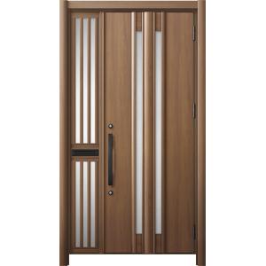 リシェント 玄関ドア3 断熱仕様 / 非防火 K2 G15型 木目調 片袖飾り 中桟付ポスト付 特注...