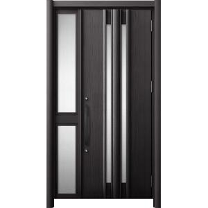 リシェント 玄関ドア3 断熱仕様 / 非防火 K4 G15型 木目調 片袖 中桟付ポスト無 特注サイ...