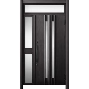 リシェント 玄関ドア3 断熱仕様 / 非防火 K4 G15型 木目調 片袖ランマ付中桟付ポスト無 特...