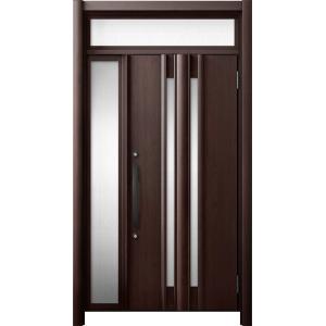 リシェント 玄関ドア3 断熱仕様 / 非防火 K4 G15型 木目調 片袖ランマ付 特注サイズ W：...