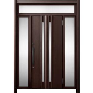 リシェント 玄関ドア3 断熱仕様 / 非防火 K4 G15型 木目調 両袖ランマ付 特注サイズ W：...