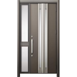 リシェント 玄関ドア3 断熱仕様 / 非防火 K2 G77型 アルミ色 片袖 中桟付ポスト無 特注サ...