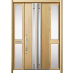 リシェント 玄関ドア3 断熱仕様 / 非防火 K2 G77型 アルミ色 両袖 中桟付ポスト付 特注サ...