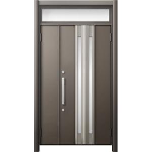 リシェント 玄関ドア3 断熱仕様 / 非防火 K4 G77型 木目調 親子ランマ付 特注サイズ W：...