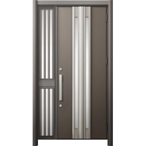 リシェント 玄関ドア3 断熱仕様 / 非防火 K4 G77型 木目調 片袖飾り 中桟付ポスト無し 特...