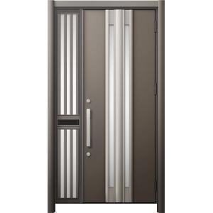 リシェント 玄関ドア3 断熱仕様 / 非防火 K4 G77型 木目調 片袖飾り 中桟付ポスト付 特注...