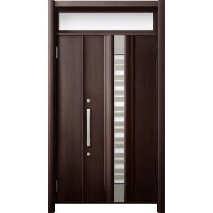 リシェント 玄関ドア3 断熱仕様 / 非防火 K2 G82型 木目調 親子ランマ付 特注サイズ W：...