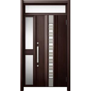 リシェント 玄関ドア3 断熱仕様 / 非防火 K2 G82型 木目調 片袖ランマ付中桟付ポスト無 特...