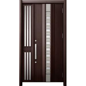 リシェント 玄関ドア3 断熱仕様 / 非防火 K4 G82型 木目調 片袖飾り 中桟付ポスト無し 特...