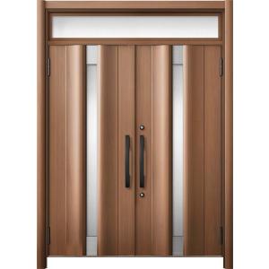 リシェント 玄関ドア3 高断熱仕様 / 非防火 12N型 木目調 両開きランマ付き 特注サイズ W：...