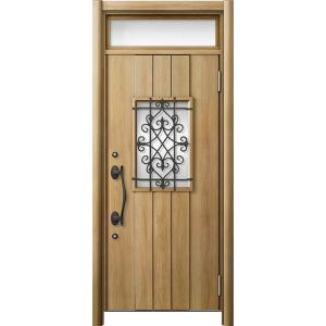 リシェント 玄関ドア3 高断熱仕様 / 非防火 41N型 木目調 片開きランマ付き 特注サイズ W：...