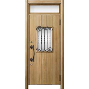 リシェント 玄関ドア3 高断熱仕様 / 非防火 42N型 木目調 片開きランマ付き 特注サイズ W：...