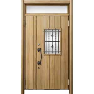 リシェント 玄関ドア3 高断熱仕様 / 非防火 43N型 木目調 親子ランマ付き 特注サイズ W：1...