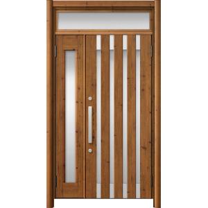 リシェント玄関ドア3 アルミ仕様 / 手動 親子_ランマ付き M11N型(木目調) 特注 W：1,0...