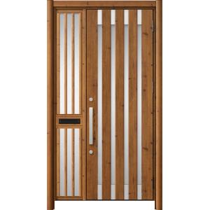 リシェント玄関ドア3 アルミ仕様 / 手動 片袖飾り-中桟付きポスト付き_ランマなし M11N型(木...