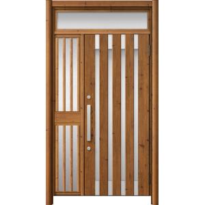 リシェント玄関ドア3 アルミ仕様 / 手動 片袖飾り-中桟付きポストなし_ランマ付き M11N型(木...