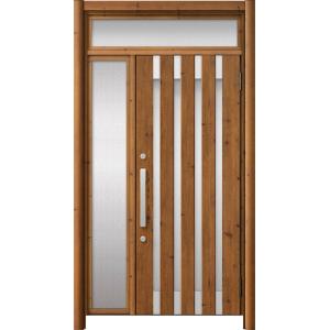 リシェント玄関ドア3 アルミ仕様 / 手動 片袖_ランマ付き M11N型(木目調) 特注 W：872...