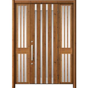 リシェント玄関ドア3 アルミ仕様 / 手動 両袖飾り-中桟付きポストなし_ランマなし M11N型(木...