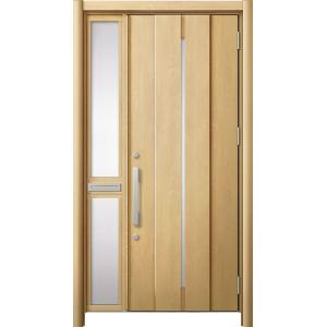 リシェント 玄関ドア3 断熱仕様 / 非防火 K2 M12型 木目調 片袖 中桟付ポスト付 特注サイ...