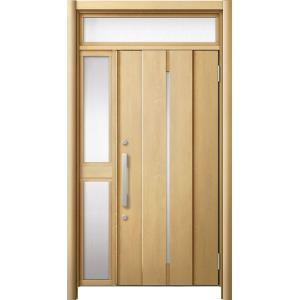 リシェント 玄関ドア3 断熱仕様 / 非防火 K2 M12型 木目調 片袖ランマ付中桟付ポスト無 特...