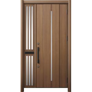 リシェント 玄関ドア3 断熱仕様 / 非防火 K2 M12型 木目調 片袖飾り 中桟付ポスト付 特注...