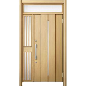 リシェント 玄関ドア3 断熱仕様 / 非防火 K2 M12型 木目調 片袖飾りランマ付中桟付ポスト無...
