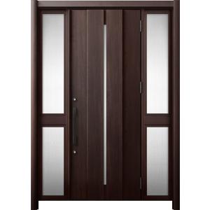 リシェント 玄関ドア3 断熱仕様 / 非防火 K4 M12型 木目調 両袖 中桟付ポスト無し 特注サ...