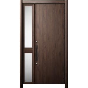 リシェント 玄関ドア3 断熱仕様 / 非防火 K2 M17型 木目調 片袖 中桟付ポスト無 特注サイ...