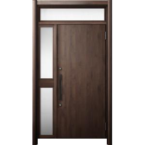 リシェント 玄関ドア3 断熱仕様 / 非防火 K2 M17型 木目調 片袖ランマ付中桟付ポスト無 特...