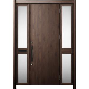 リシェント 玄関ドア3 断熱仕様 / 非防火 K2 M17型 アルミ色 両袖 中桟付ポスト付 特注サ...