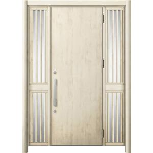 リシェント 玄関ドア3 断熱仕様 / 非防火 K2 M17型 アルミ色 両袖飾り 中桟付ポスト無 特...