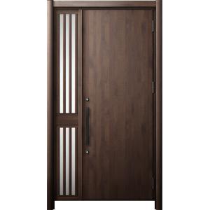 リシェント 玄関ドア3 断熱仕様 / 非防火 K4 M17型 木目調 片袖飾り 中桟付ポスト無し 特...