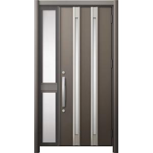 リシェント 玄関ドア3 断熱仕様 / 非防火 K2 M24型 アルミ色 片袖 中桟付ポスト無 特注サ...