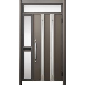 リシェント 玄関ドア3 断熱仕様 / 非防火 K2 M24型 木目調 片袖ランマ付中桟付ポスト付 特...