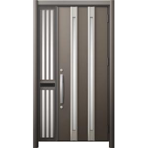 リシェント 玄関ドア3 断熱仕様 / 非防火 K2 M24型 アルミ色 片袖飾り 中桟付ポスト付 特...