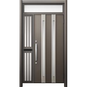 リシェント 玄関ドア3 断熱仕様 / 非防火 K2 M24型 アルミ色 片袖飾りランマ付中桟付ポスト...