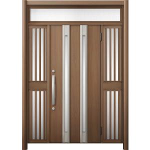 リシェント 玄関ドア3 断熱仕様 / 非防火 K2 M24型 木目調 両袖飾りランマ付中桟付ポスト無...