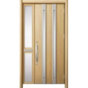 リシェント 玄関ドア3 断熱仕様 / 非防火 K4 M24型 木目調 片袖 中桟付ポスト付 特注サイ...