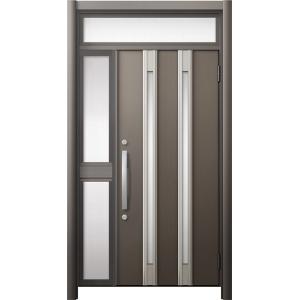 リシェント 玄関ドア3 断熱仕様 / 非防火 K4 M24型 木目調 片袖ランマ付中桟付ポスト無 特...