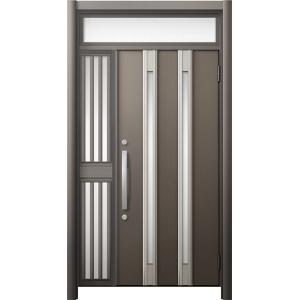 リシェント 玄関ドア3 断熱仕様 / 非防火 K4 M24型 木目調 片袖飾りランマ付中桟付ポスト無...