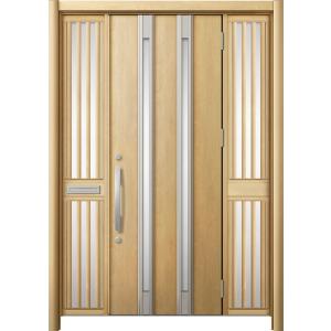 リシェント 玄関ドア3 断熱仕様 / 非防火 K4 M24型 木目調 両袖飾り 中桟付ポスト付 特注...