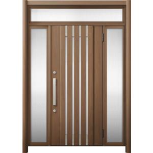 リシェント 玄関ドア3 断熱仕様 / 非防火 K2 M27型 アルミ色 両袖ランマ付 特注サイズ W...