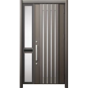 リシェント 玄関ドア3 断熱仕様 / 非防火 K4 M27型 木目調 片袖 中桟付ポスト付 特注サイ...