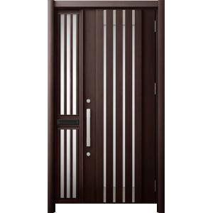 リシェント 玄関ドア3 断熱仕様 / 非防火 K4 M27型 アルミ色 片袖飾り 中桟付ポスト付 特...