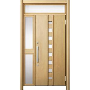 リシェント 玄関ドア3 断熱仕様 / 非防火 K2 M28型 木目調 片袖ランマ付中桟付ポスト無 特...