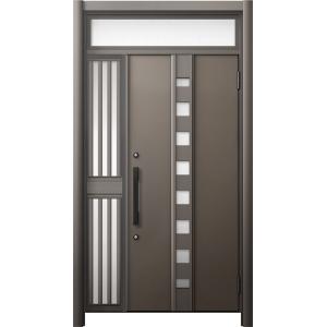 リシェント 玄関ドア3 断熱仕様 / 非防火 K2 M28型 木目調 片袖飾りランマ付中桟付ポスト無...