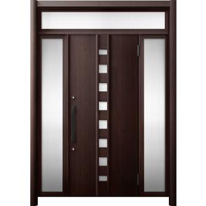 リシェント 玄関ドア3 断熱仕様 / 非防火 K2 M28型 木目調 両袖ランマ付 特注サイズ W：...
