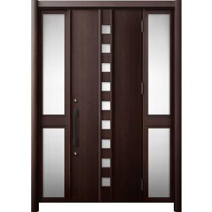 リシェント 玄関ドア3 断熱仕様 / 非防火 K2 M28型 木目調 両袖 中桟付ポスト無し 特注サ...