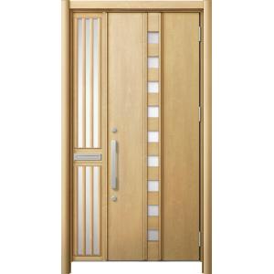 リシェント 玄関ドア3 断熱仕様 / 非防火 K4 M28型 木目調 片袖飾り 中桟付ポスト付 特注...