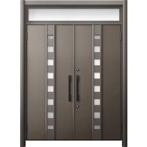 リシェント 玄関ドア3 断熱仕様 / 非防火 K4 M28型 木目調 両開きランマ付 特注サイズ W...